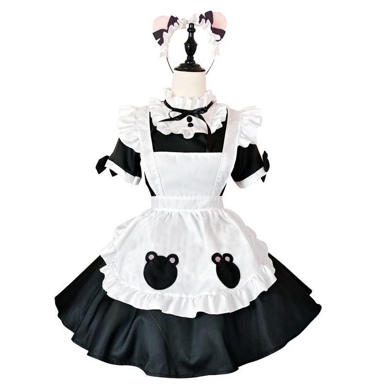 Maid Cosplay Sexy Costume Lolita Girl Maid Uniform Panda Anime Daily Dress Japanese Outfit Dress Clothes with Accessories