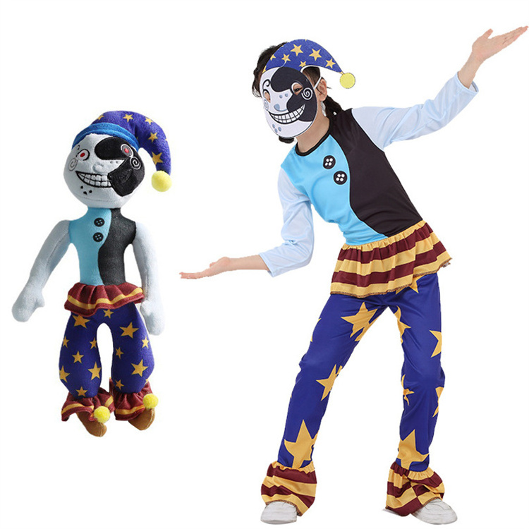 Sun Moon Clown Cosplay Outfit Creepy Cartoon Sundrop Moondrop Halloween Costume for Kids