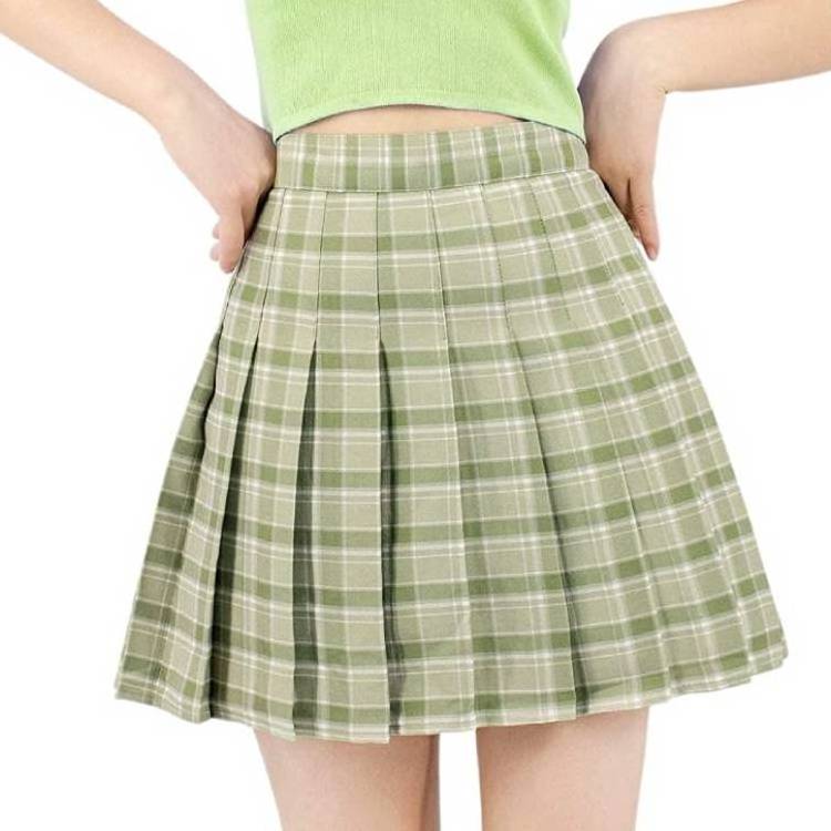 2024 New Pleated Skirt Sexy Short Skirt Women Casual A-line Plaid Mini Skirt Uniform