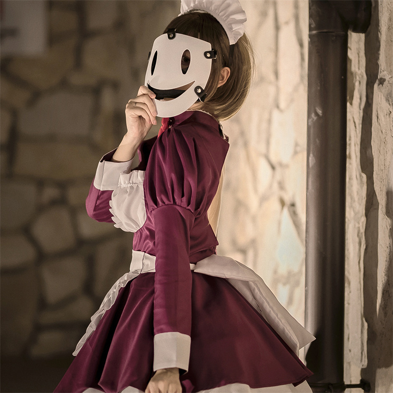 Anime High-Rise Invasion Cosplay Costume Women Maid Outfits Sexy Purple Maid Lolita Dress Role Play Suit Carnival Party Costumes