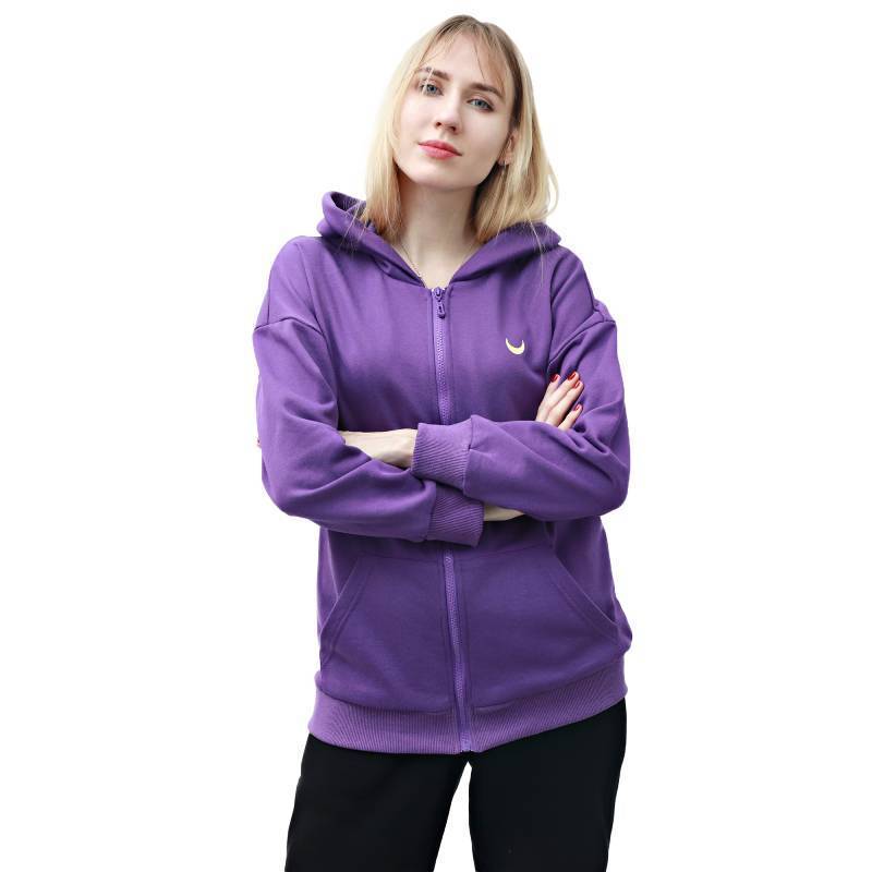 2024 Spring Purple Cat Ear Hoodie Women's Sailor Luna Cosplay Hoodie Cartoon Cute Streetwear Hip Hop Street Fashion Sweatshirts