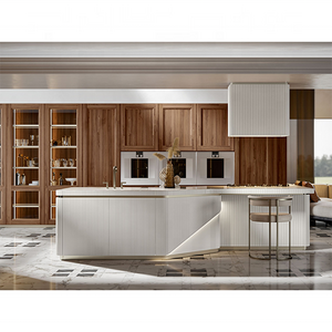 Custom Made Solid Wood Kitchen Cabinets Wooden Modern Kitchen Cabinets Furniture Handless Shaker Door