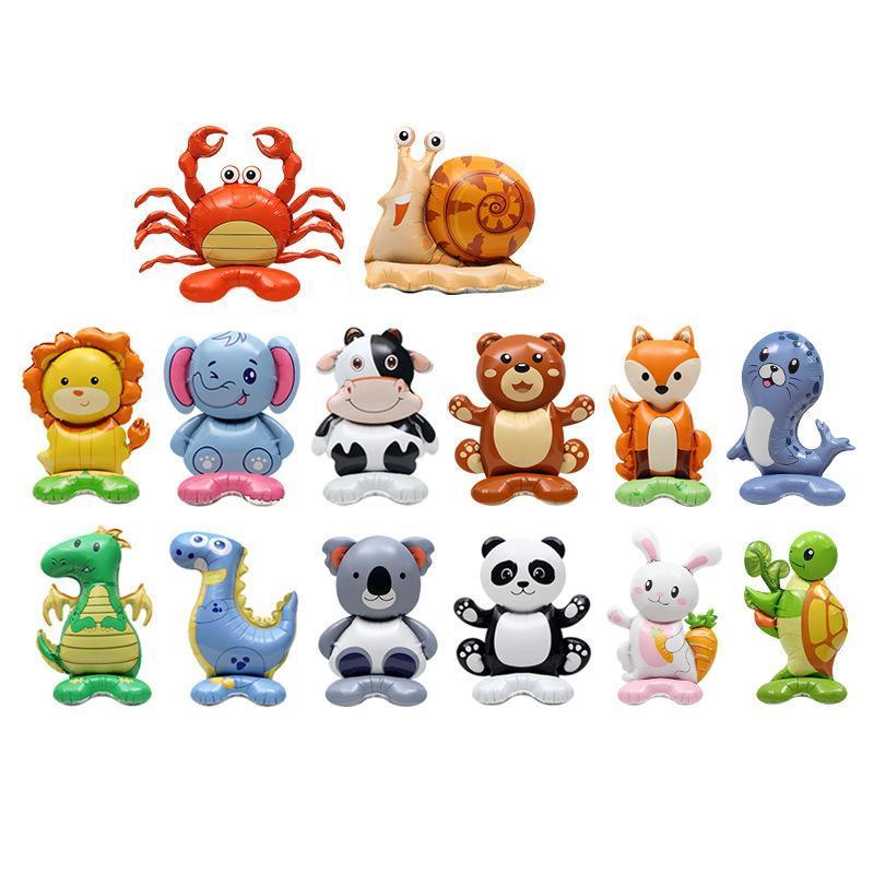 Hot Sale Inflatable Party Decoration Aluminium Self Standing Cartoon Animals Foil Balloon