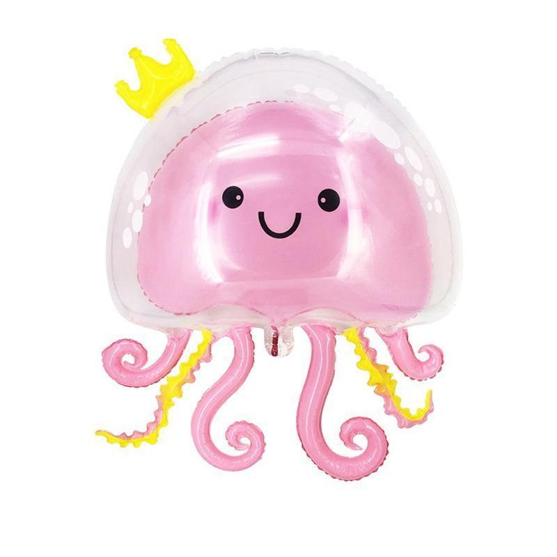 New Party Decoration Transparent Double Deck Crown Jellyfish Helium Animal Foil Balloons Cartoon