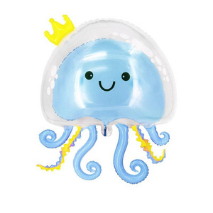 New Party Decoration Transparent Double Deck Crown Jellyfish Helium Animal Foil Balloons Cartoon