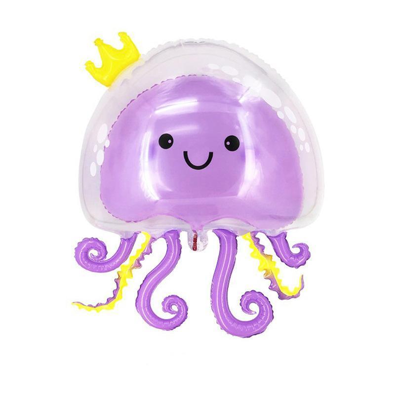 New Party Decoration Transparent Double Deck Crown Jellyfish Helium Animal Foil Balloons Cartoon