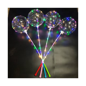 Party Toys LED String Light Night Glow in the Dark Balloon Ballon with Stick