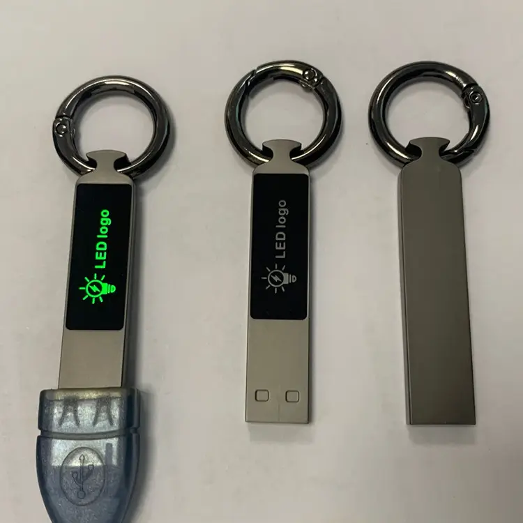 Hi-tech give away gift metal 4/8/16GB key chain design custom led light logo usb flash drive stick Pen drive usb memory stick