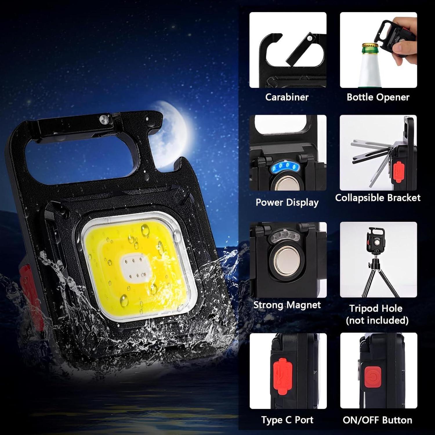 Waterproof Portable Mini COB Magnetic Flash Rechargeable Camping flashlights Outdoor Working Led night lights