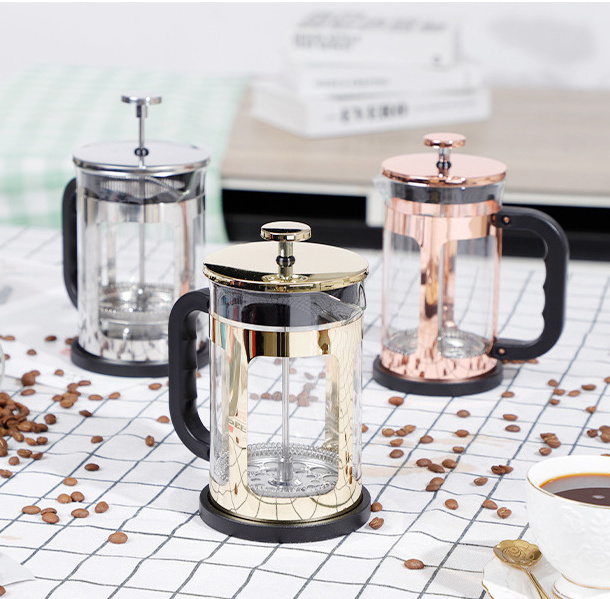 2024 New Design 6000ml 800ML 1000ML DIY Color Plastic Coffee Tea Maker High Borosilicate Glass French Press