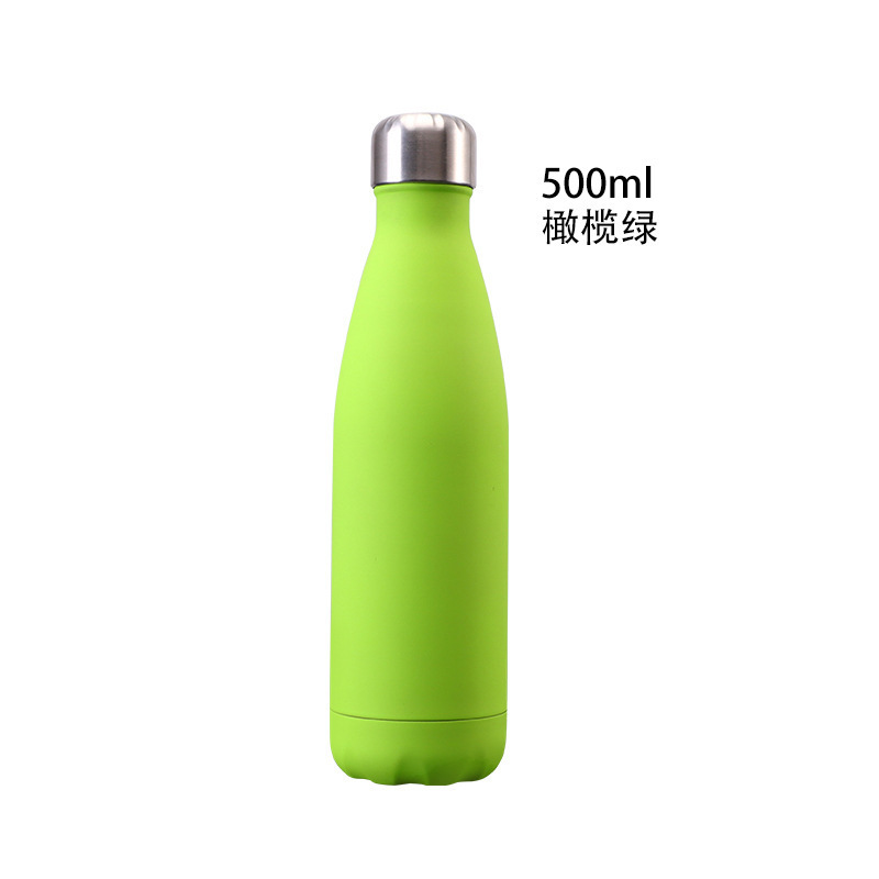 Stainless Steel Double Wall Insulated   Water Bottle Rubber Paint with Lid and Straw Matte Gym Sports Factory Wholesale Recycled