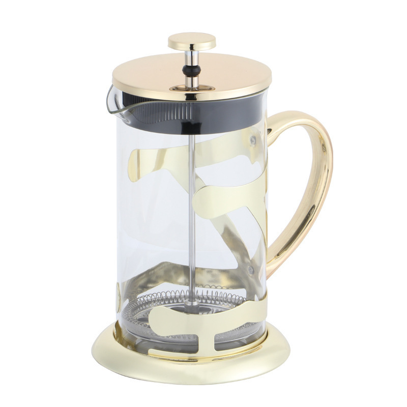 Factory Classic S/S 304 Plunger With Lid French Press And Tea Maker Portable Borosilicate Glss Coffee Presss