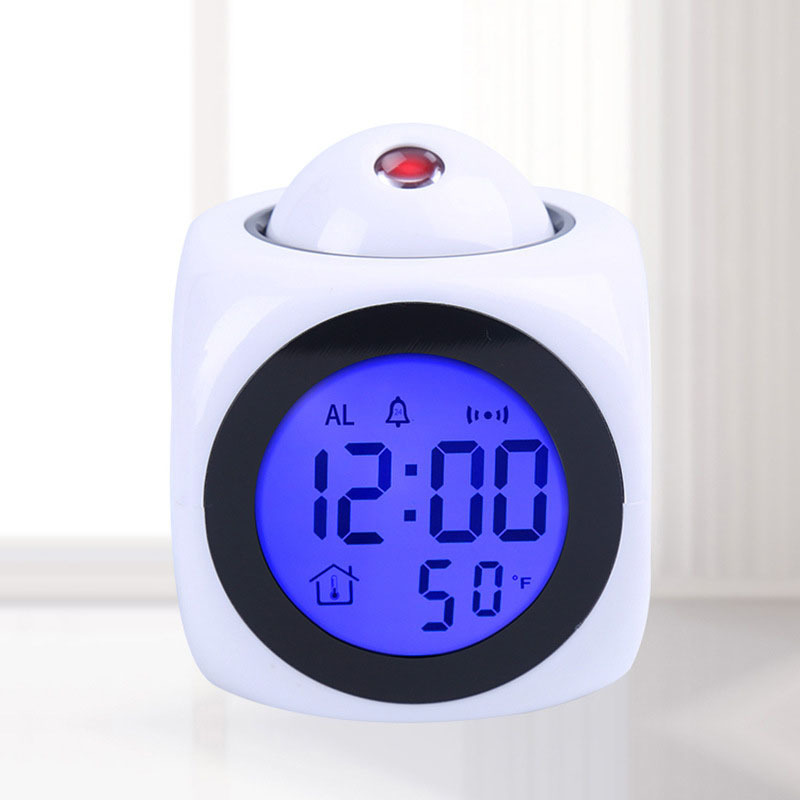 projection alarm clock mini Digital Cube Smart Talking sunrise wireless charger shenzhen sexy girl  kids light radio wake up led