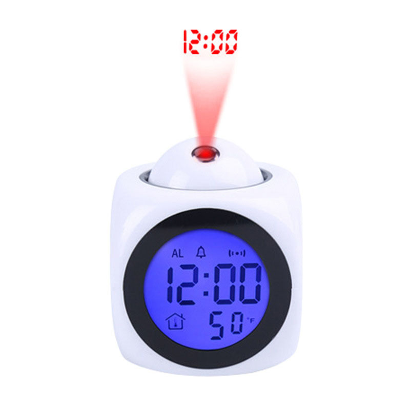 projection alarm clock mini Digital Cube Smart Talking sunrise wireless charger shenzhen sexy girl  kids light radio wake up led