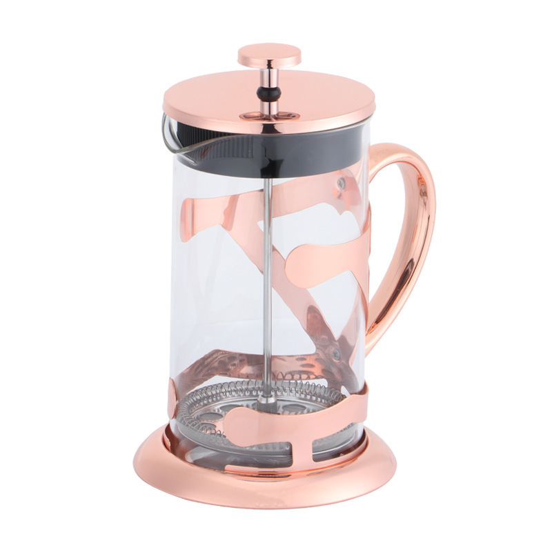 Large French Press Glass Classic Copper 304 Stainless Steel Maker For Making Coffee