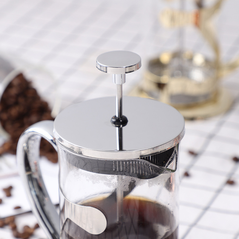 Factory Classic S/S 304 Plunger With Lid French Press And Tea Maker Portable Borosilicate Glss Coffee Presss