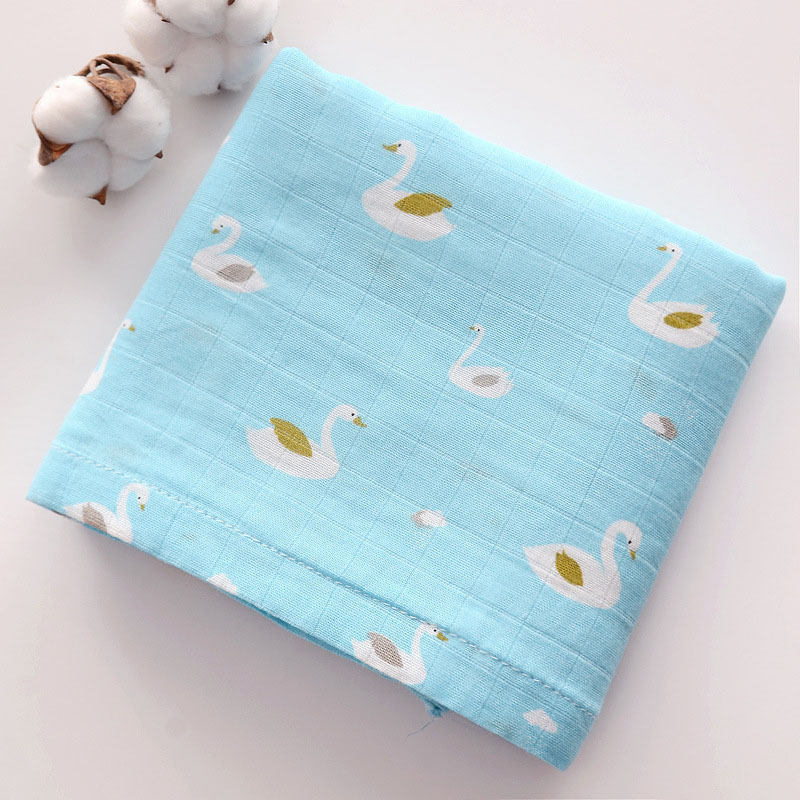 Zogifts Muslin Wrap Swaddle Blanket Organic Custom Print 100% Cotton Baby Bamboo Newborns Soft 120 Cm Infant Golden Supplier