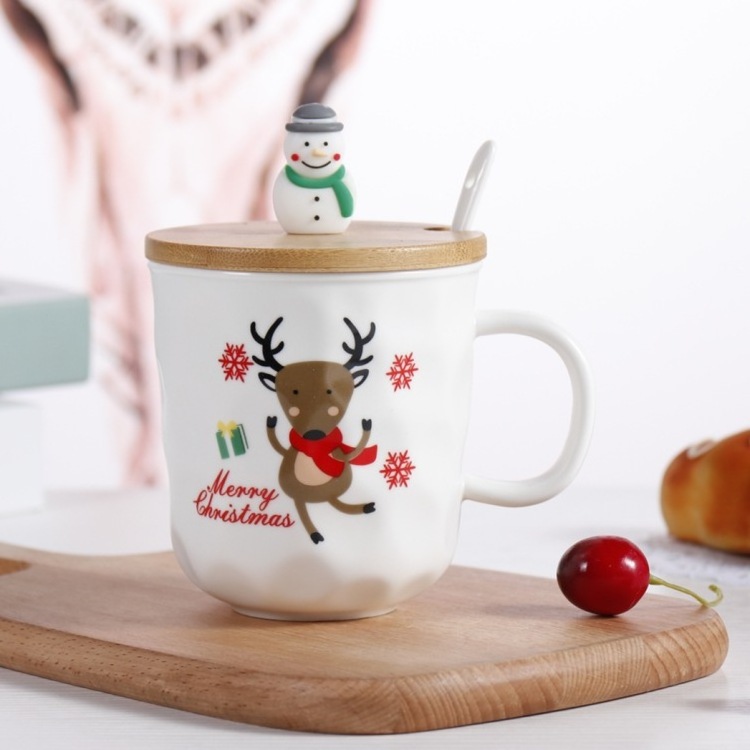 Cute Cartoon Christmas Snowman Penguin Deer Animal Shaped Ceramic Milk Coffee Mug