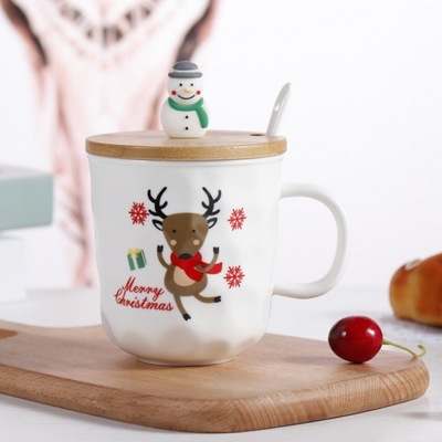 Cute Cartoon Christmas Snowman Penguin Deer Animal Shaped Ceramic Milk Coffee Mug