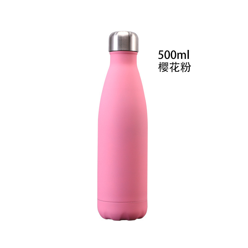 Stainless Steel Double Wall Insulated   Water Bottle Rubber Paint with Lid and Straw Matte Gym Sports Factory Wholesale Recycled