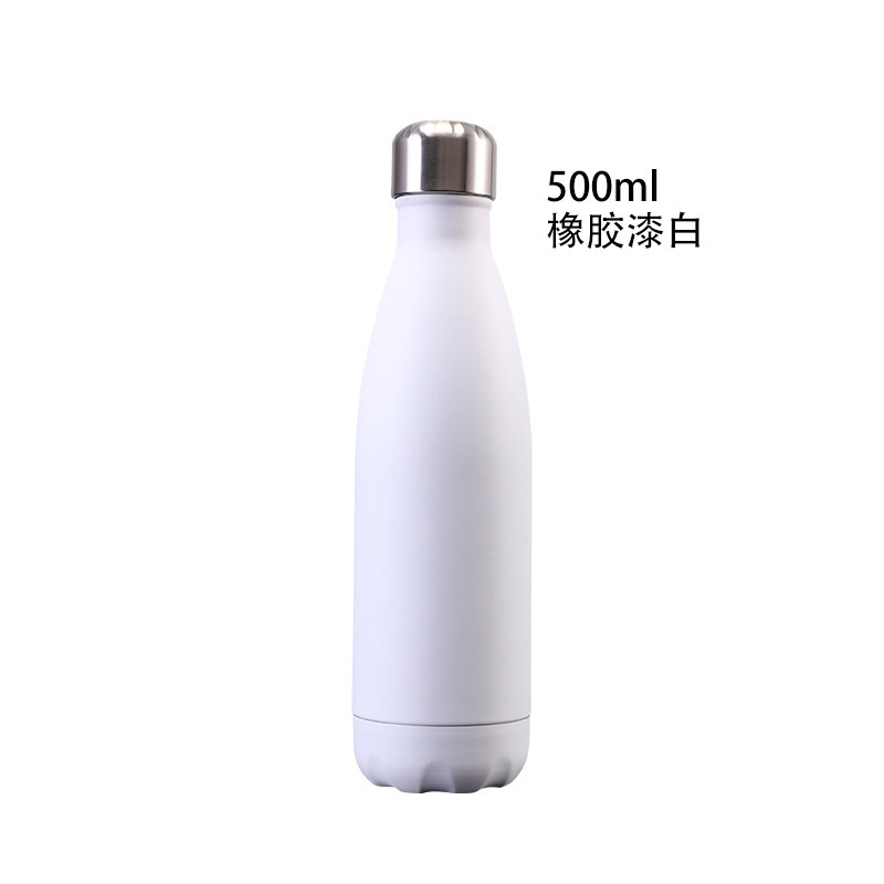 Stainless Steel Double Wall Insulated   Water Bottle Rubber Paint with Lid and Straw Matte Gym Sports Factory Wholesale Recycled