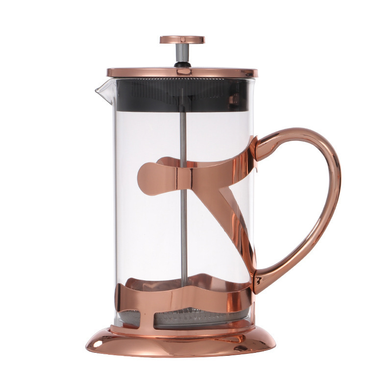 Large French Press Glass Classic Copper 304 Stainless Steel Maker For Making Coffee