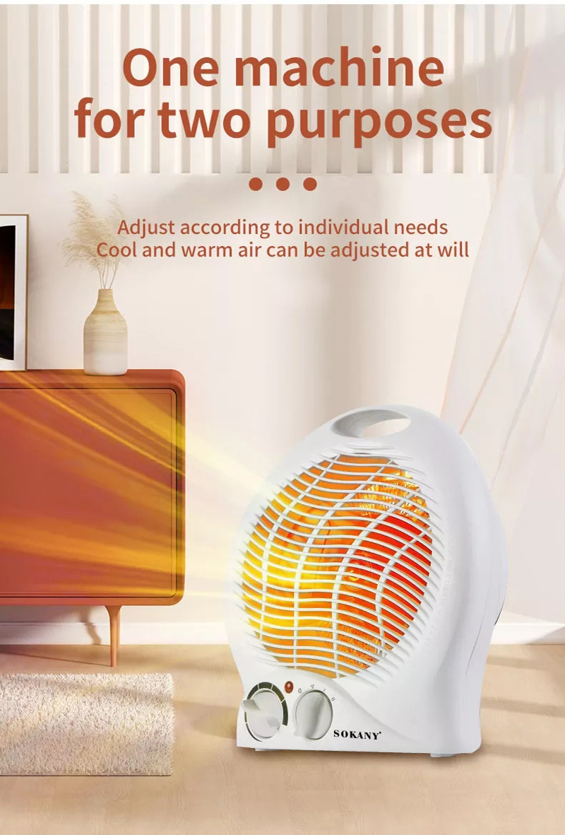 SOKANY 2000w High Power Portable Room Adjustable Thermostat Electric Small Fan Heater Mini Space Heaters For Indoor Use