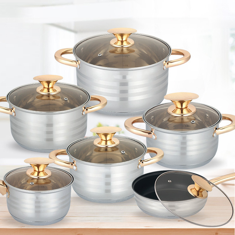 Zogifts Sets 12 Pcs Stainless Steel 304 Non Stick Smokeless Pans And Pots Cookware Set