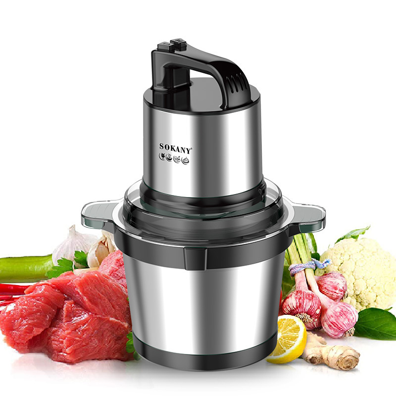 Zogifts SOKANY 800w High Quality Stainless Steel Body Commercial Vegetable Meat Mincer Electric Meat Grinder Mini Food Chopper