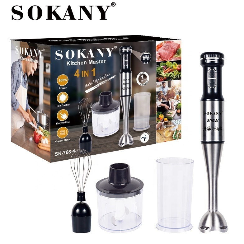 Zogifts Sokany 4 In 1 New Design Multifunction Stainless Steel Hand Blender