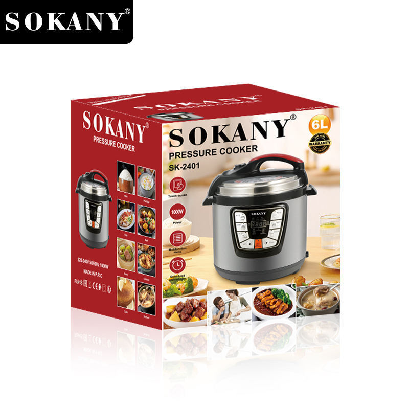 Zogifts sokany 2401 High Quality Household Electric Pressure Cooker Stainless Steel Multi 6L Capacity Pressure Pot Cookers