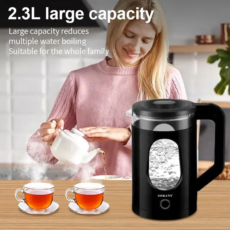 Zogifts SOKANY Household Stainless Steel Hot Water Travel Electric Kettle 2.3L Water Boiler With Temperature Control Function