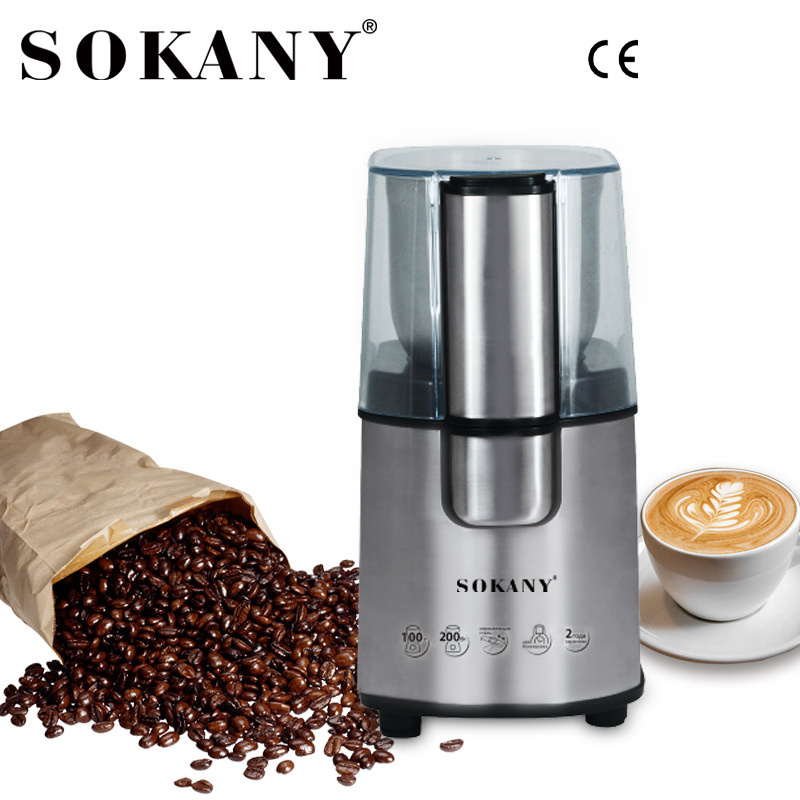 Zogifts Sokany Electric Coffee Grinder Stainless Steel Blades Mill Upgrade Noiseless Motor Manual Machine Commercial Bean