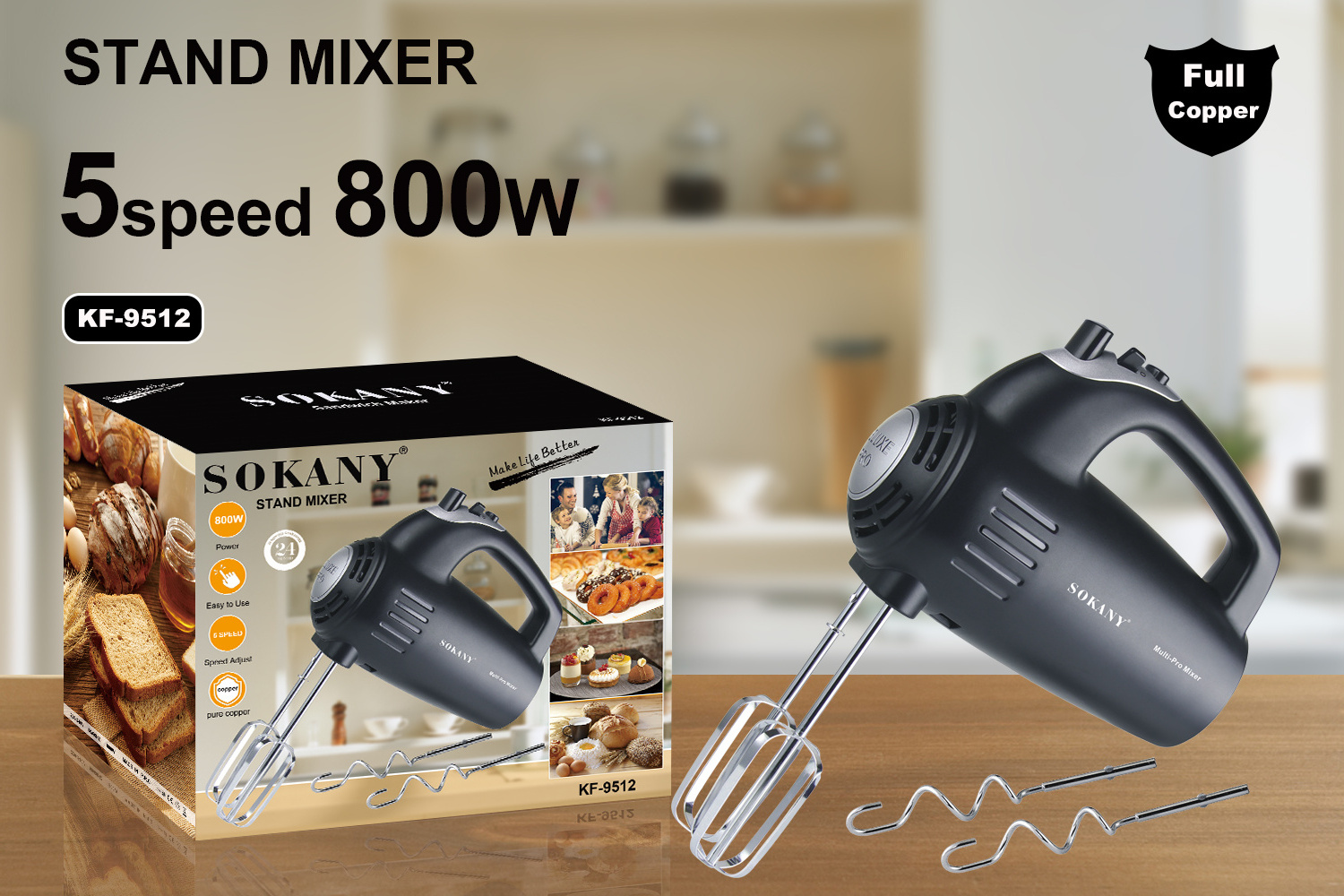 Electric Mixer For Factory Directly Supply 7 Speed Manual Mini Motor With Bowl Kitchen Hand Held Blender Commercial Machine