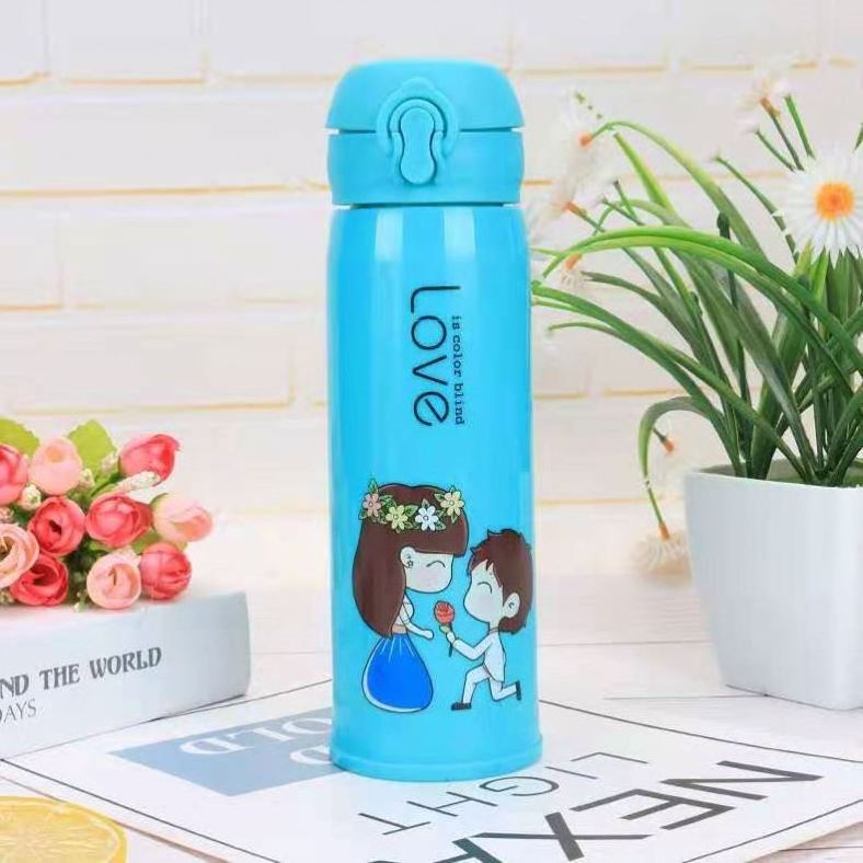 Zogifts Double cartoon bounce cup Student plastic glass home creative couple insulated water fashion coffee with lid frosted