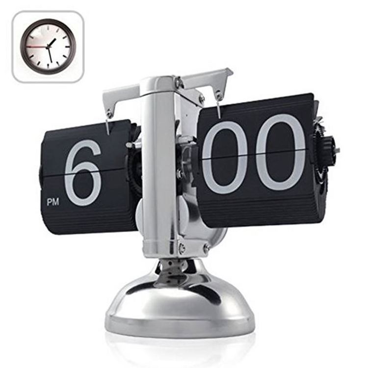 Zogifts Decorative Mechanism Giant Auto Desk Table Alarm Clock Automatic Flip Calendar Custom Retro With Sound Control Led Night