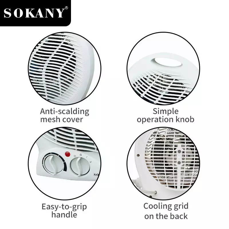 SOKANY 2000w High Power Portable Room Adjustable Thermostat Electric Small Fan Heater Mini Space Heaters For Indoor Use