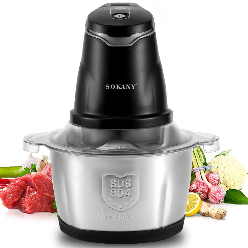 Zogifts Sokany Home Mini Electric With Stainless Steel Bowl 2L Capacity 400W Meat Grinder