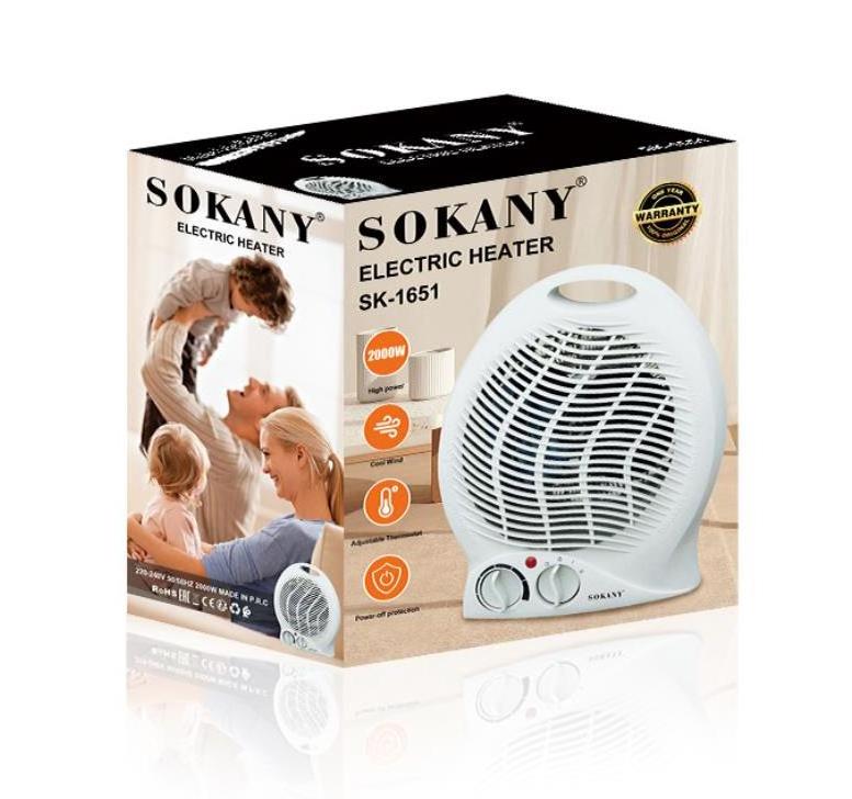 Zogifts Sokany Energy Saving Hand Personal Ptc Ceramic Mini Fan 2000W Electric Heater For Office Home Hotel