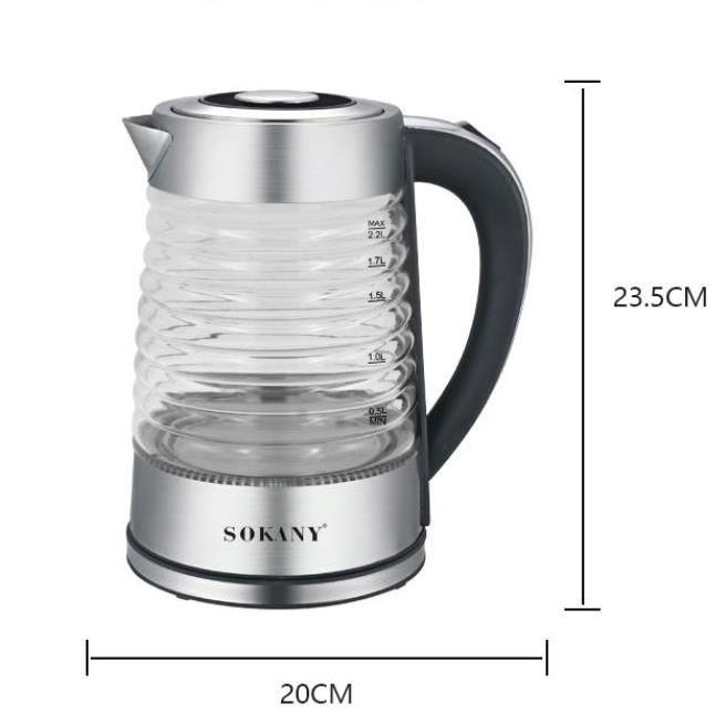 Zogifts Sokany Maker 2.2L Temperature Control Health Mechanical Glass Electric Baby Boiler Kettle Tea Pots Smart Cof