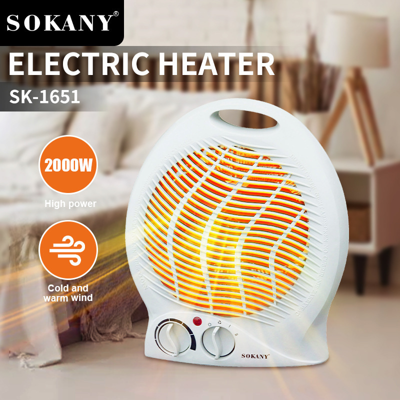 Zogifts Sokany Energy Saving Hand Personal Ptc Ceramic Mini Fan 2000W Electric Heater For Office Home Hotel