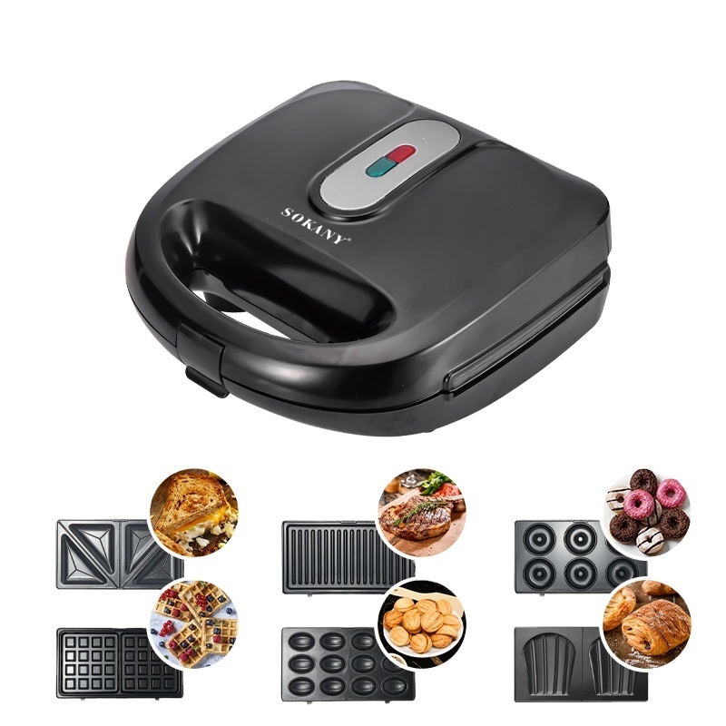 Single breakfast machine net celebrity light toast bread omelette waffle household sandwich maker for 2 3 7 in 1 non stick