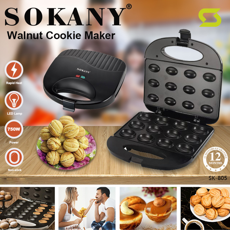 Zogifts Sokany Electric Nutty Mini Waffle Cone Walnut Cookie Maker For Home