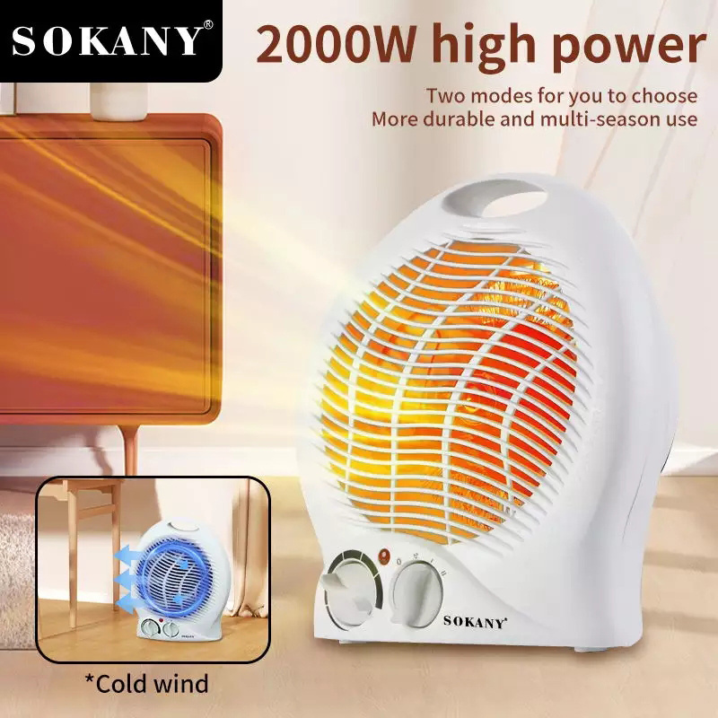 SOKANY 2000w High Power Portable Room Adjustable Thermostat Electric Small Fan Heater Mini Space Heaters For Indoor Use