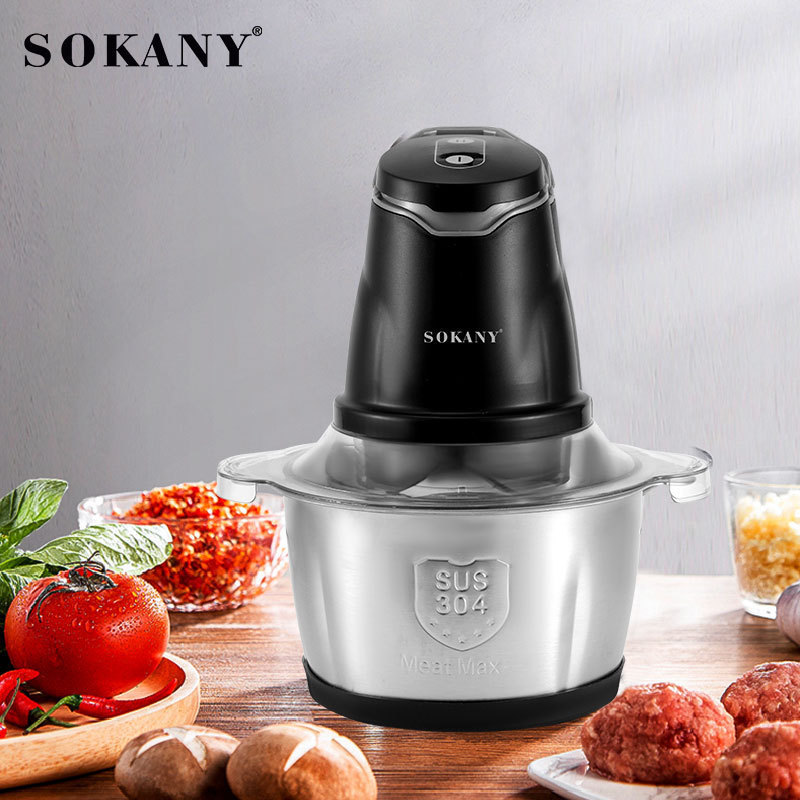 Zogifts Sokany Home Mini Electric With Stainless Steel Bowl 2L Capacity 400W Meat Grinder