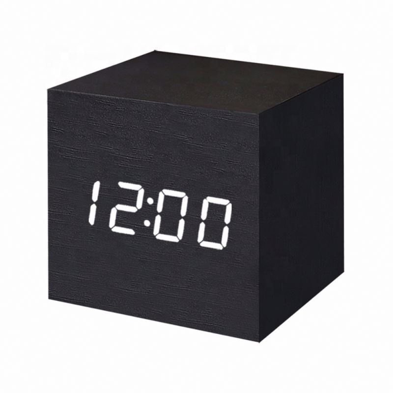 Zogifts Wooden Clock Modern Wood Led Desk Alarm Thermometer Time Calendar Gold Bt Speaker Radio Digital Metal Vintage Home