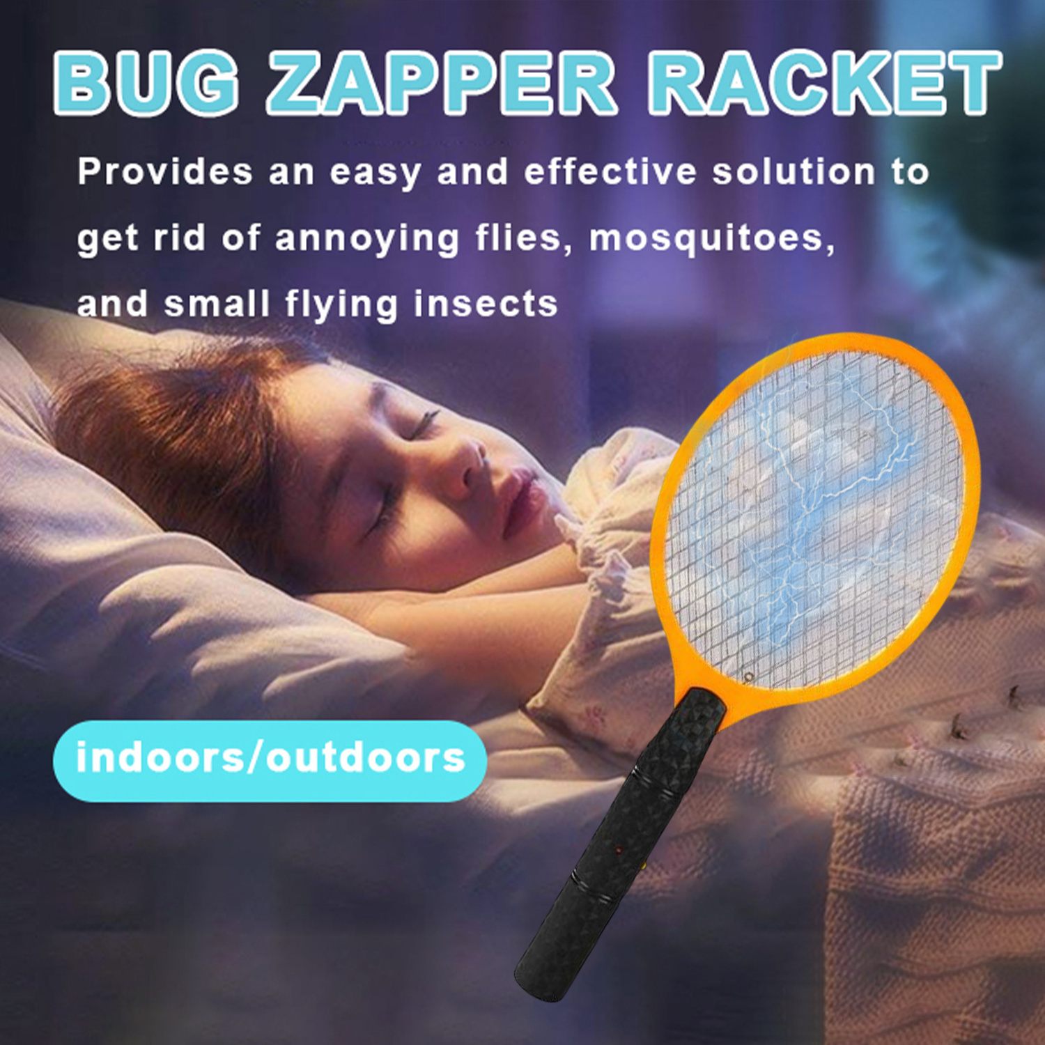 Wholesale Rechargeable Bug Zapper Racket Battery Electric Killing Mosquito Swatter 3 Color Electric Mosquito Killers