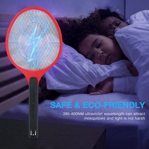 Mosquito Killer Rechargeable Electric Fly Swatter Mosquito Bat Electric Fly Red Blue Yellow Mosquito Racket