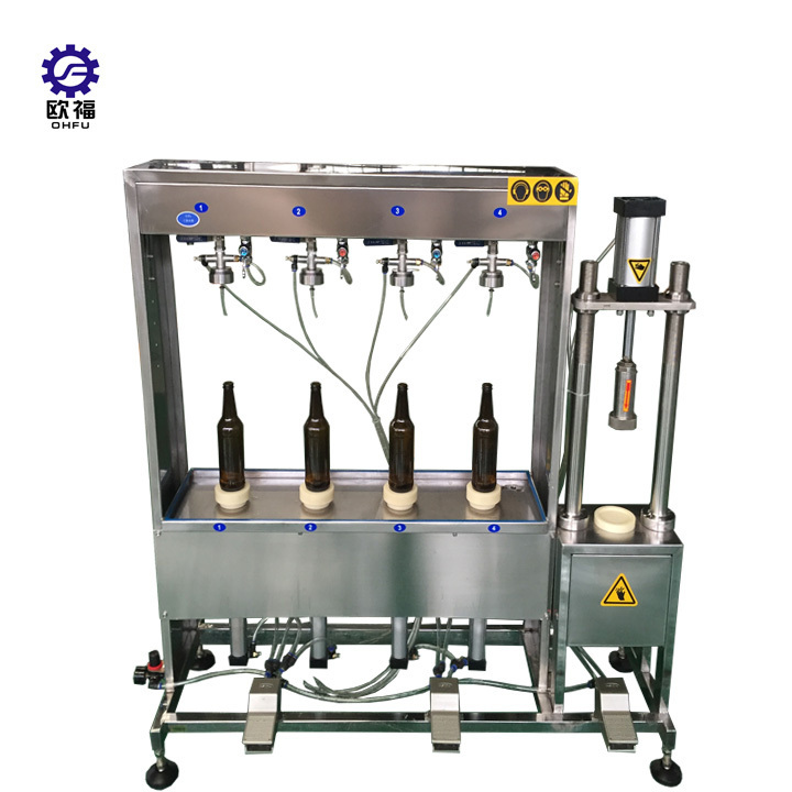 Semi auto beer counter pressure bottle filler can filling machine for carbonated beverage soda water