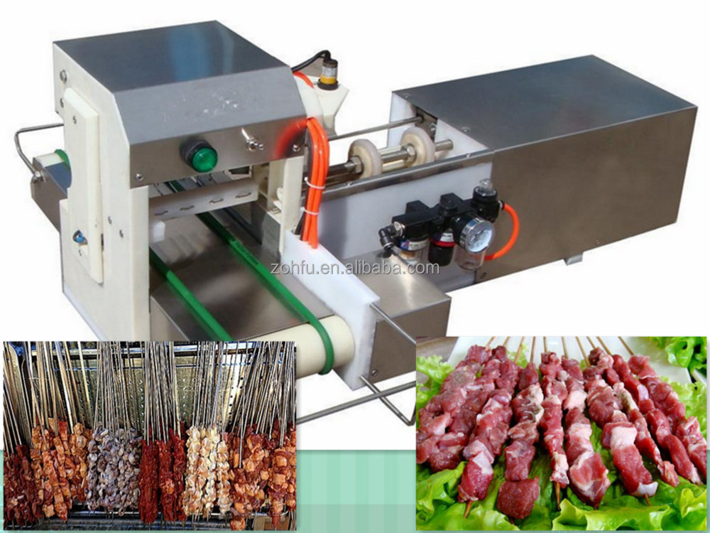 BBQ High Speed Electric Home Use Restaurant Wooden Iron Stick Chicken Pork Beef Egg Meat Skewers Making Machine